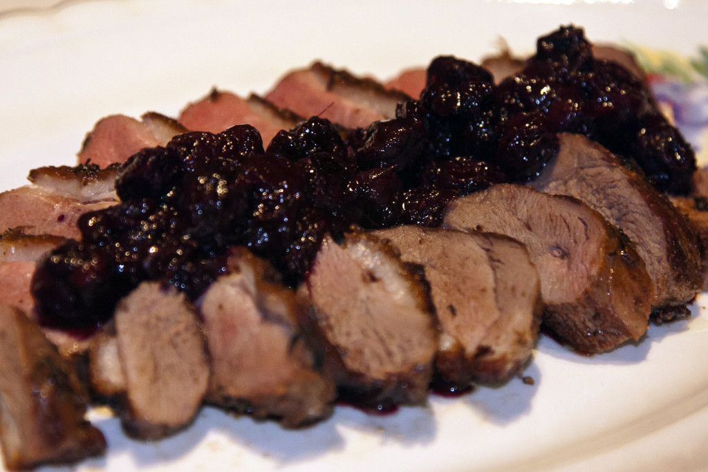 Seared Duck with Blueberry Chutney