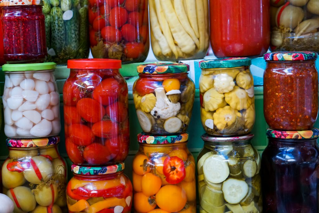 Variety of cultured pickles and vegetables