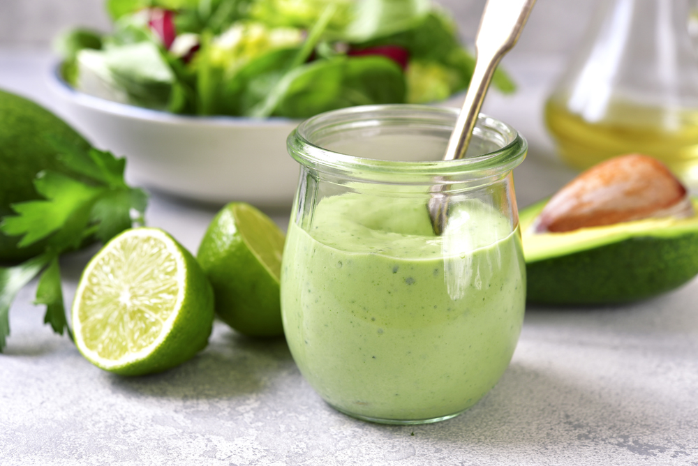 Homemade avocado salad dressing