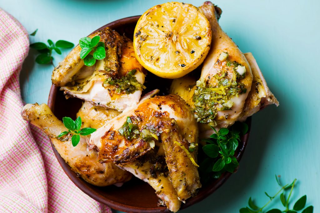 Grilled chicken with Za'Atar Mediterannean spices 
