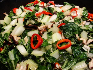 Bok Choy with Chili Oil and Garlic